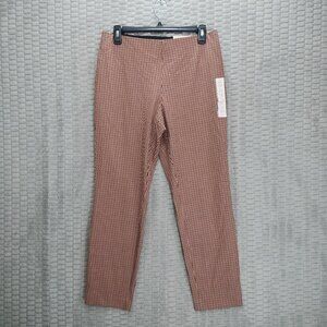 NWT! Brown Plaid Slim Fit Trousers-Sz 8